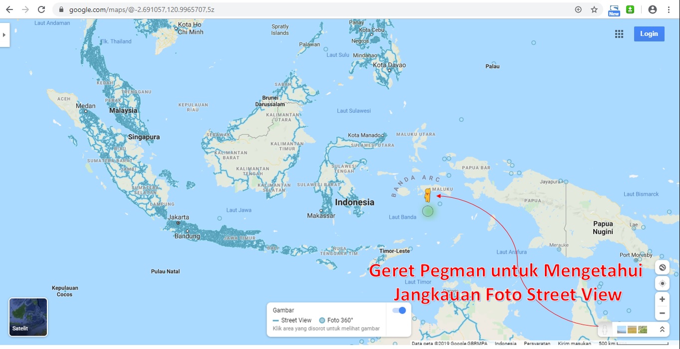 jangkauan Street View dari laman Google Maps
